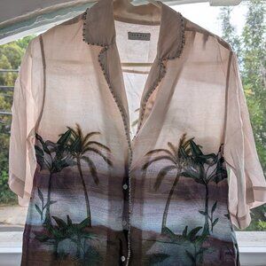 Gorgeous Rare Silk Sandro Embellished Top